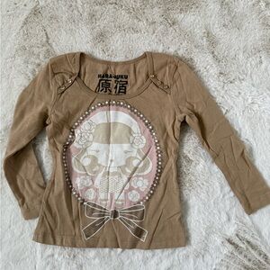 Harajuku Lovers Tan Long Sleeve Kids Shirt